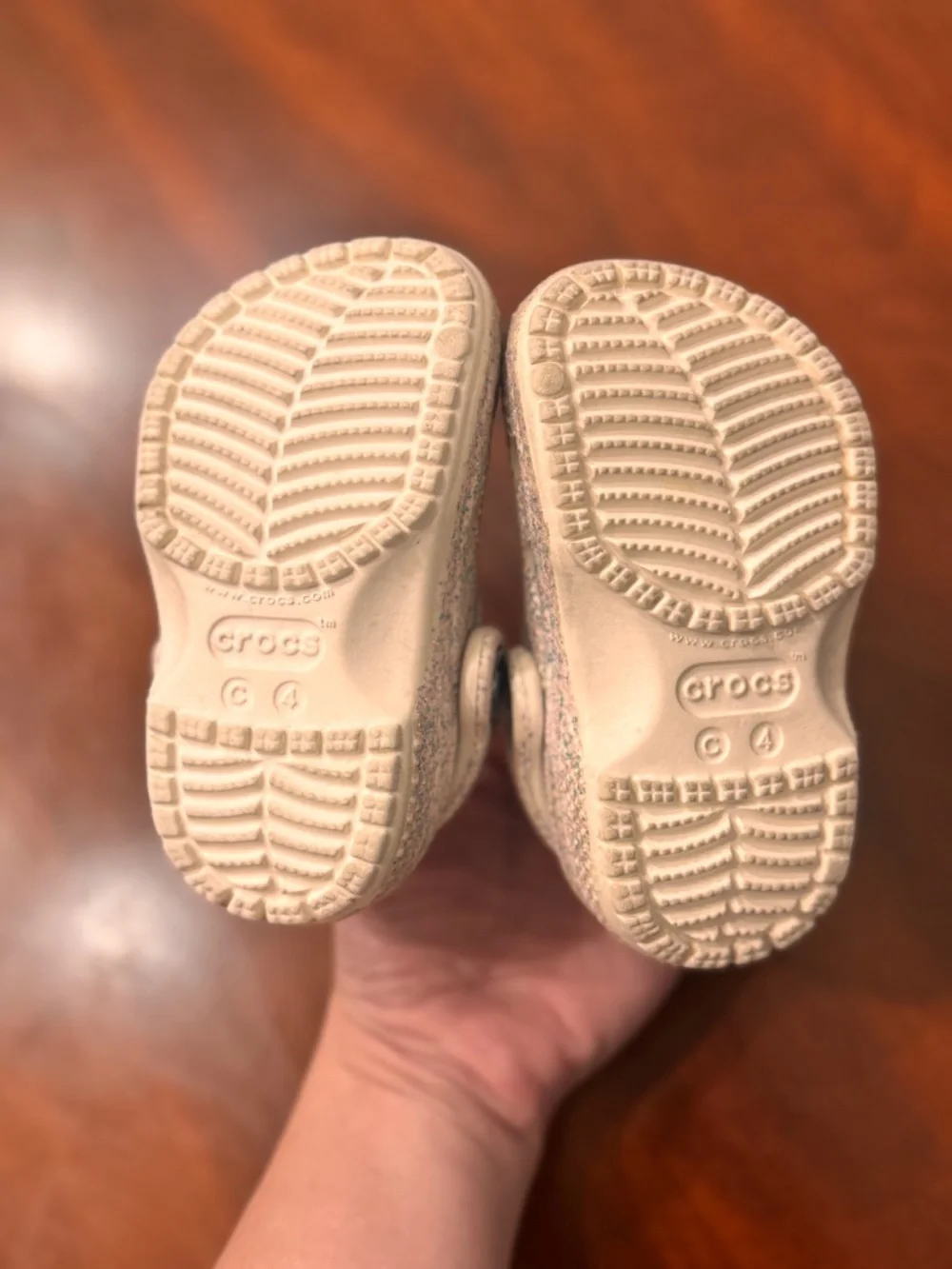 Crocs Toddler Girls Glitter Crocs Size 4 White